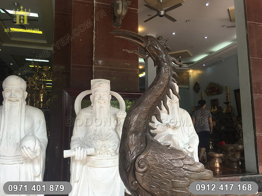 đ&uacute;c hạc thờ bằng đồng